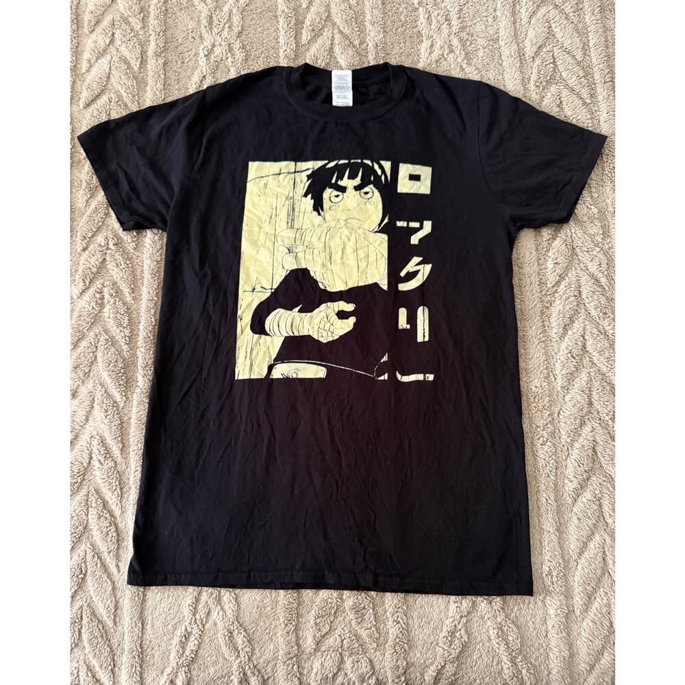 Naruto Rock Lee Anime Graphic Tee Black Gildan Shirt Medium